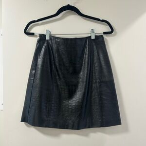 Babaton faux leather croc embossed mini skirt size 2